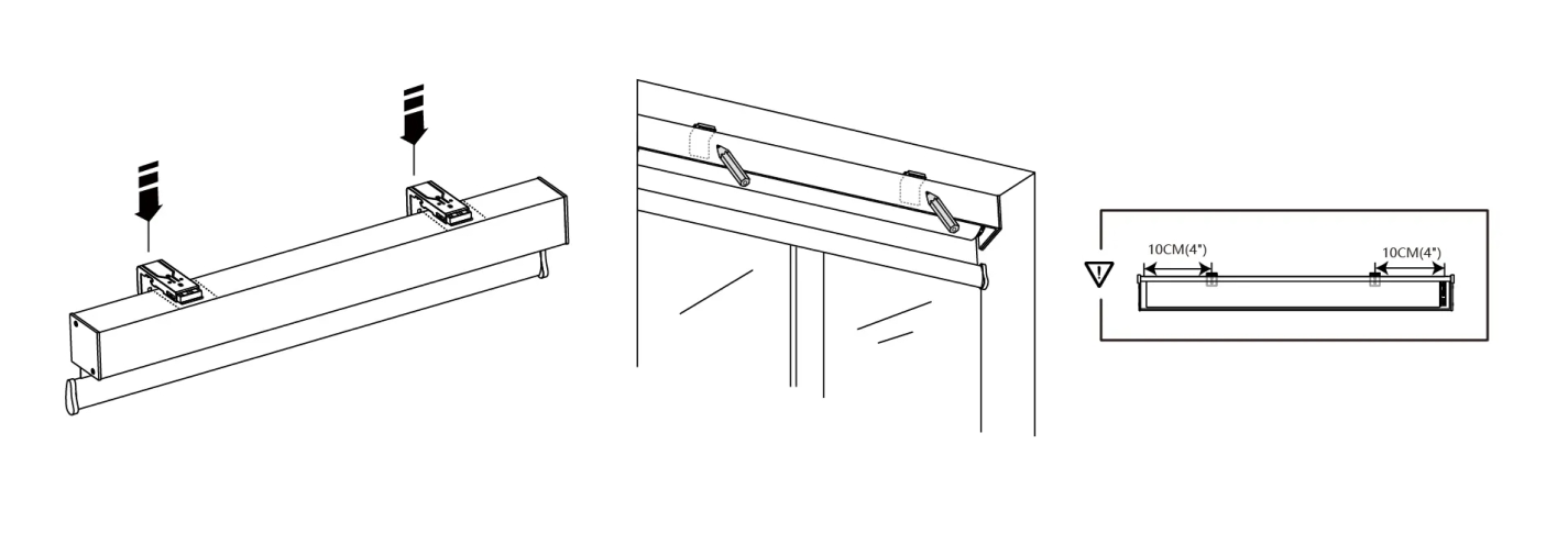 Mark positions for inside side mount blinds
