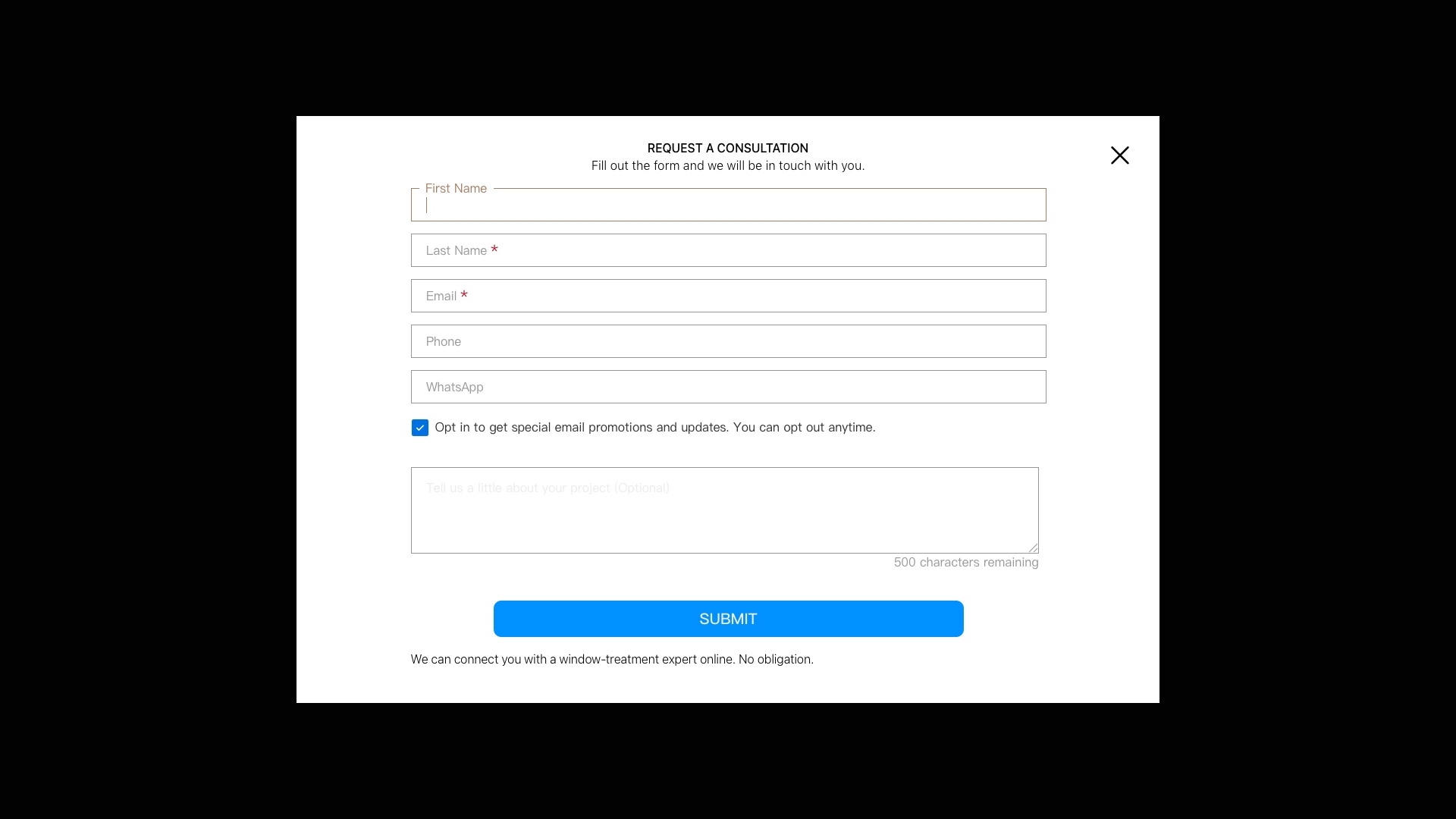 Consultation modal design reference