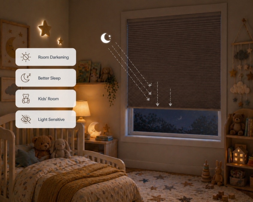 Blackout & Room Darking motorized shade hero
