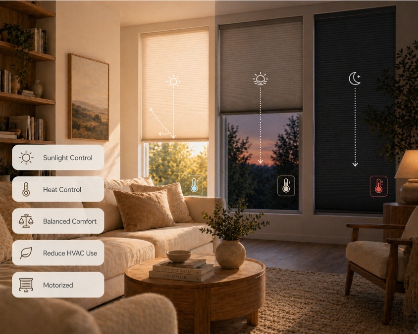 Motorized sunlight control shades