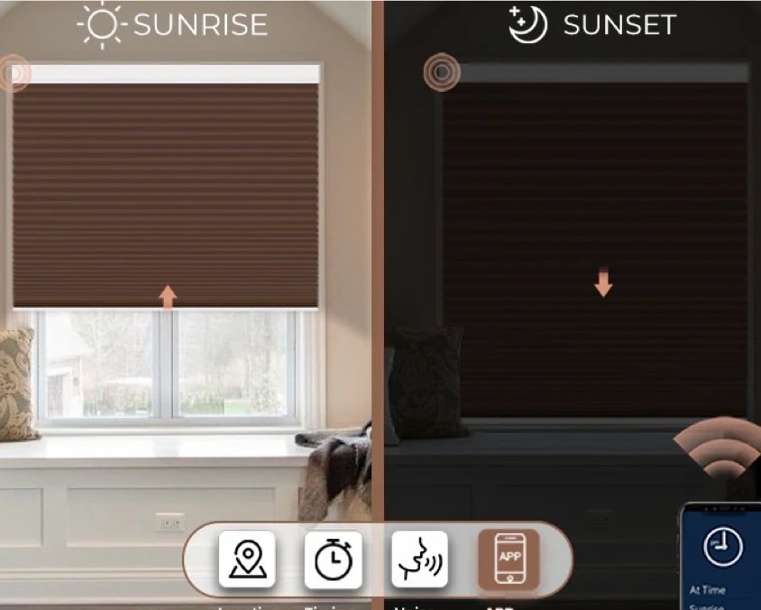 App control for motorized shade schedules