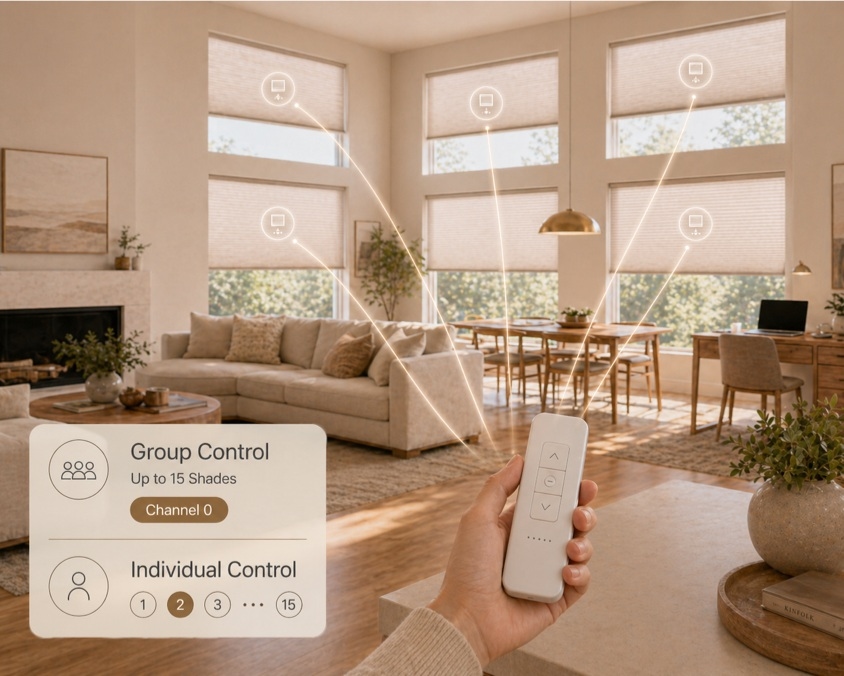 Group control for multiple remote-controlled shades