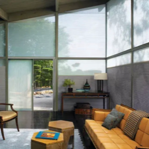 Cellular shades in a residential lounge